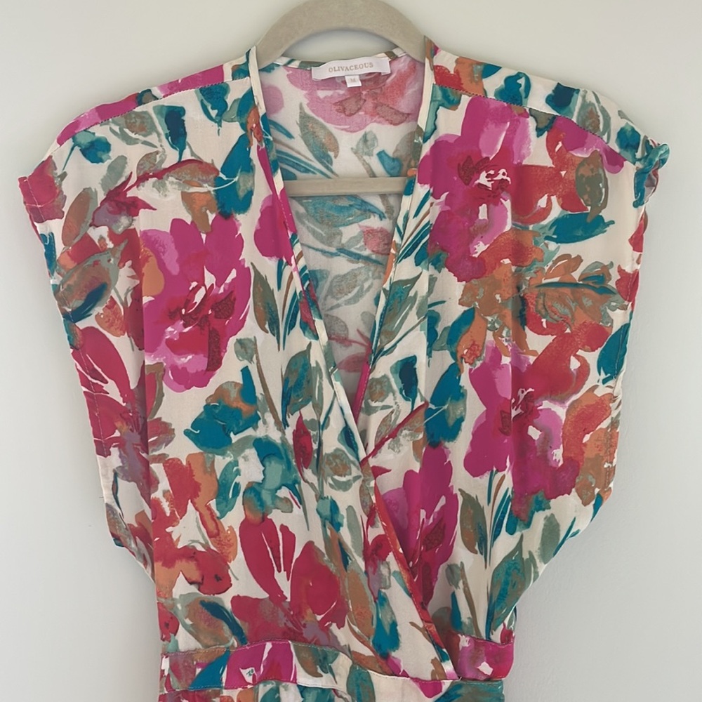 Olivaceous Floral Maxi Wrap Dress Medium 4 6
